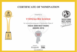 Nominated India's top 5000 Best MSME Award